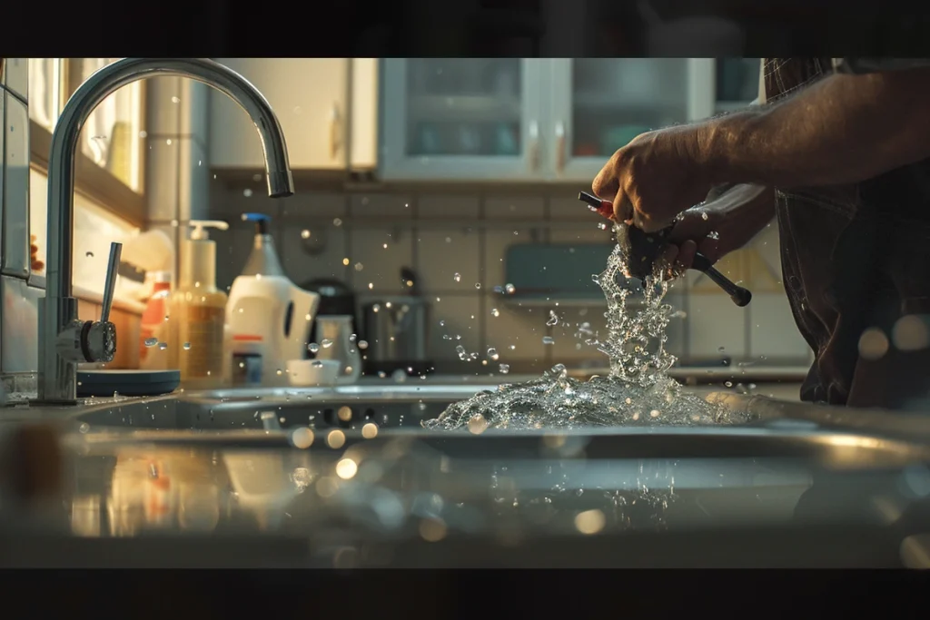 reparer fuite d'eau sous l'evier