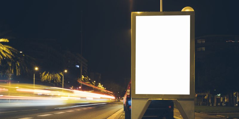 Blank,Illuminated,Billboard,On,The,Bus,Stop,,Mock-up,Of,Advertising